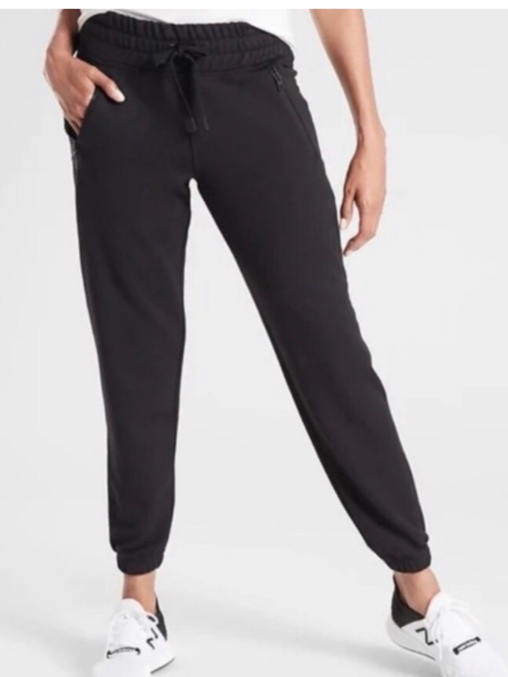 Athleta Bounce Back Joggers Black Size Small Zip Pockets